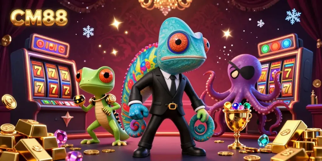 Experience the thrilling CM88 casino with secret agent chameleon and treasure-filled dynamics.