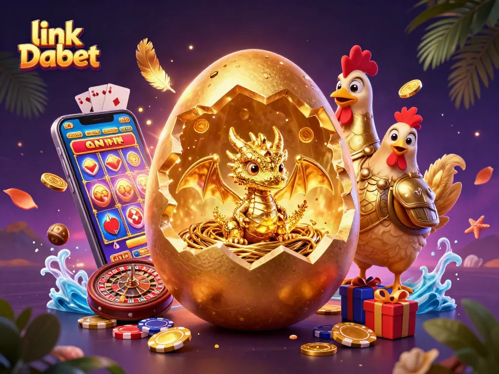 Experience thrilling gameplay with link Dabet in a vibrant casino scene featuring golden elements and poker chips.
