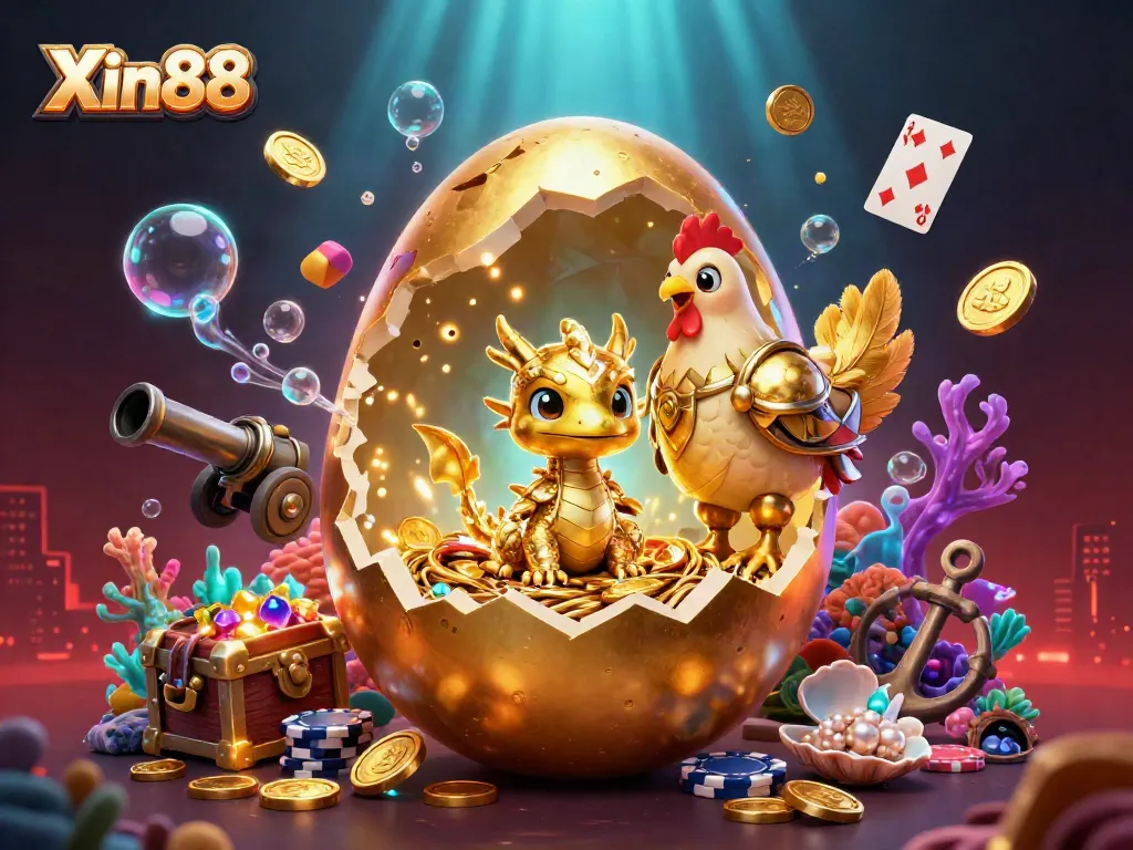 Experience thrilling gameplay with Xin88's captivating casino events featuring a golden dragon and poker chips.