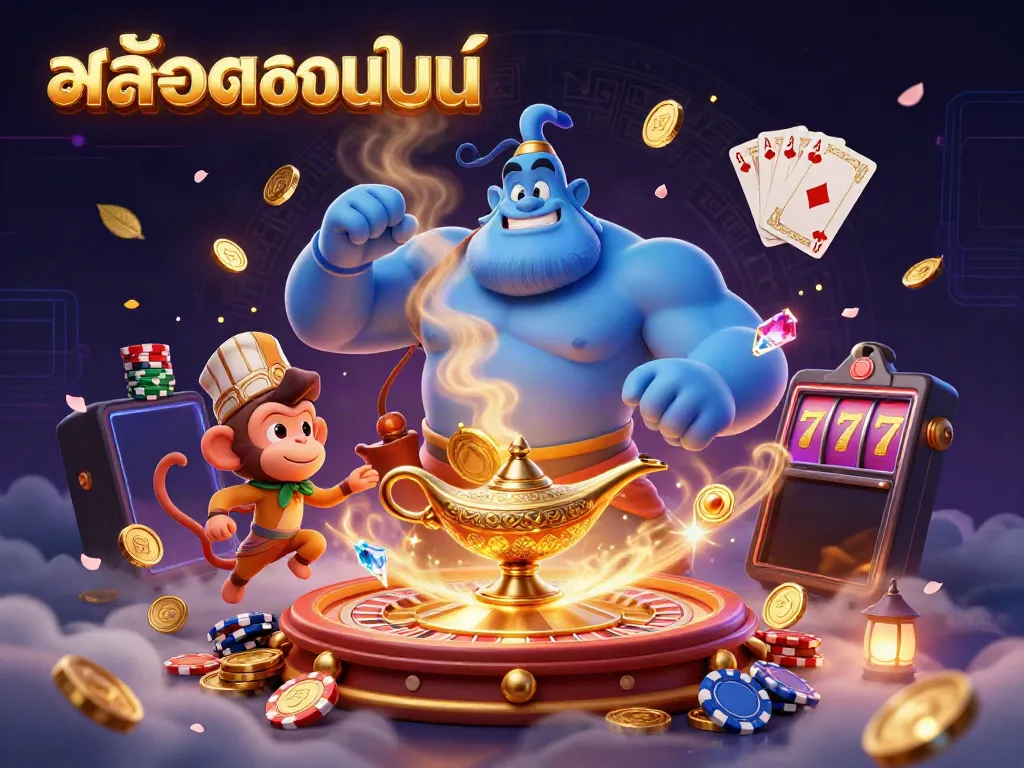 Cascade golden coins and spinning roulette with the keyword สล็อตออนไลน์ captivating players in this vibrant casino scene.