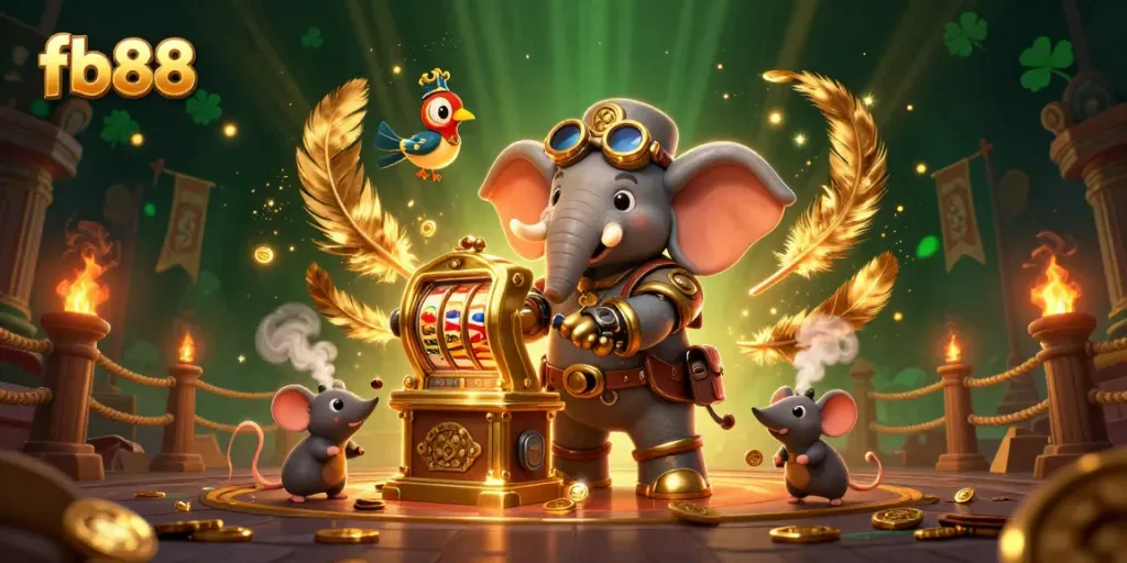 Experience thrilling gaming action at fb88 with vibrant characters and energetic casino elements.