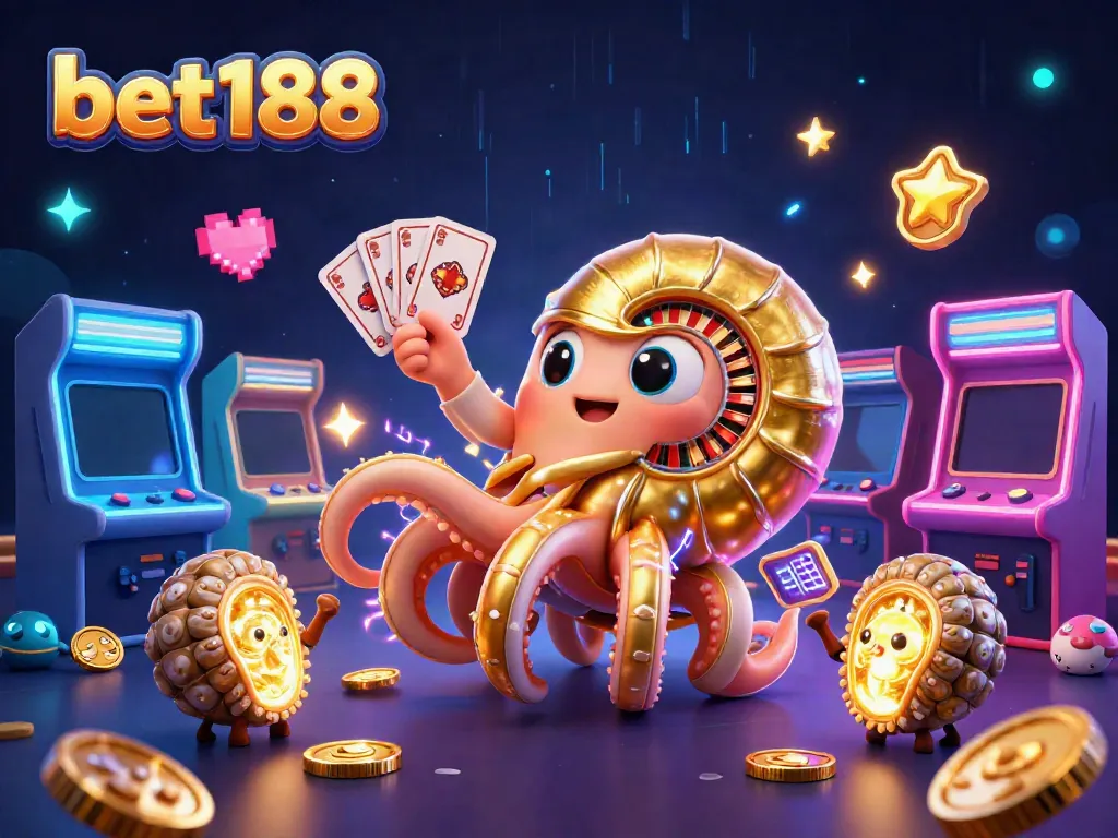 Experience premium gaming with bet188's vibrant casino scene featuring a dynamic 3D nautilus roulette wheel.