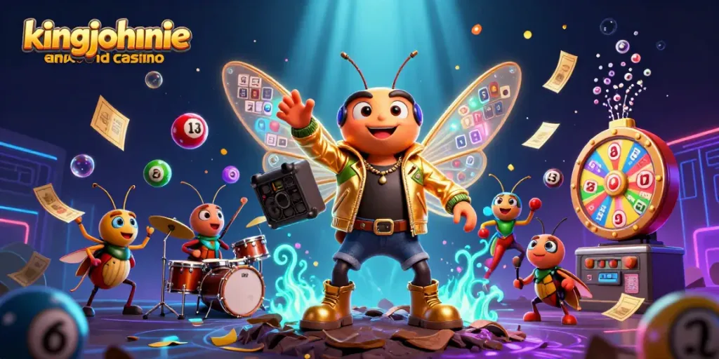 Experience exciting gameplay at kingjohnnie android casino with vibrant lottery elements and animated characters.