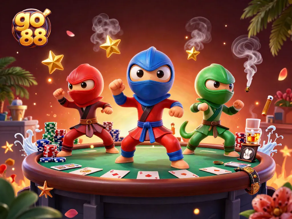 Vượt qua mỗi ván poker, đội ninja chameleon go 88 sẵn sàng chiến thắng.