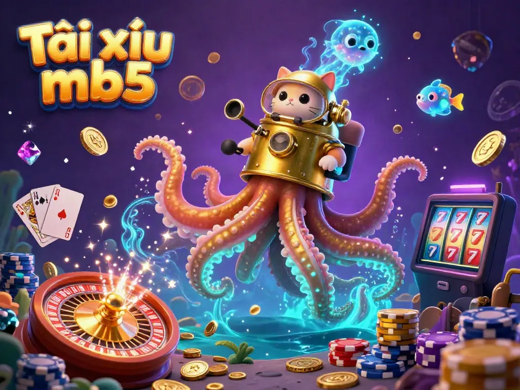 Experience thrilling gameplay with Tài xỉu mb5, featuring a vibrant casino scene full of energy and excitement.