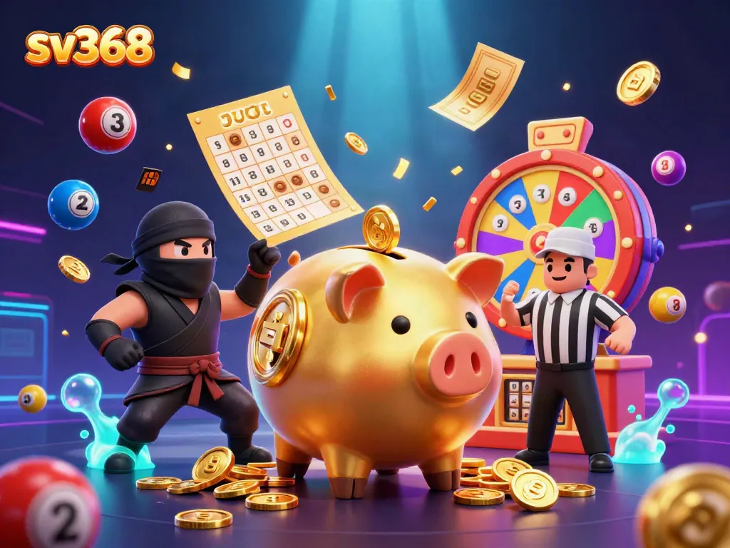 Engage with sv368, where a piggy bank sumo wrestler dominates the casino scene, stunning 3D action!