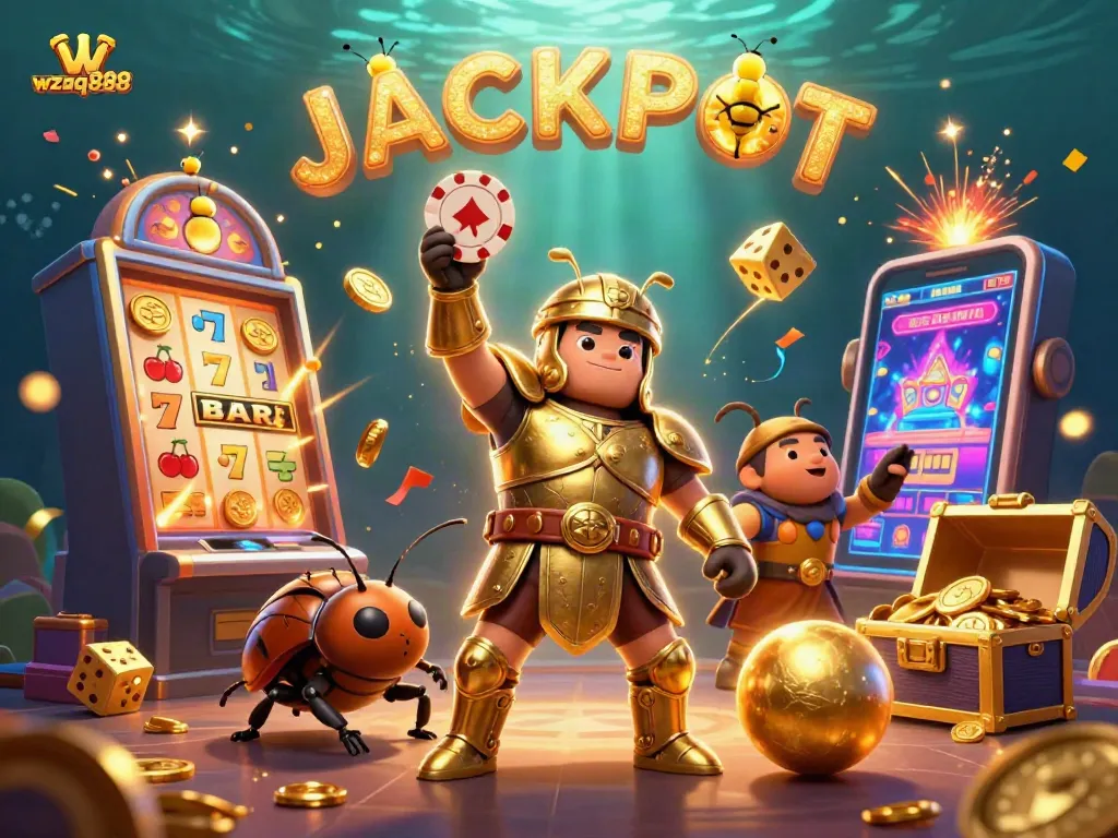 Join the excitement at wzqq888 with vibrant characters celebrating a thrilling jackpot.