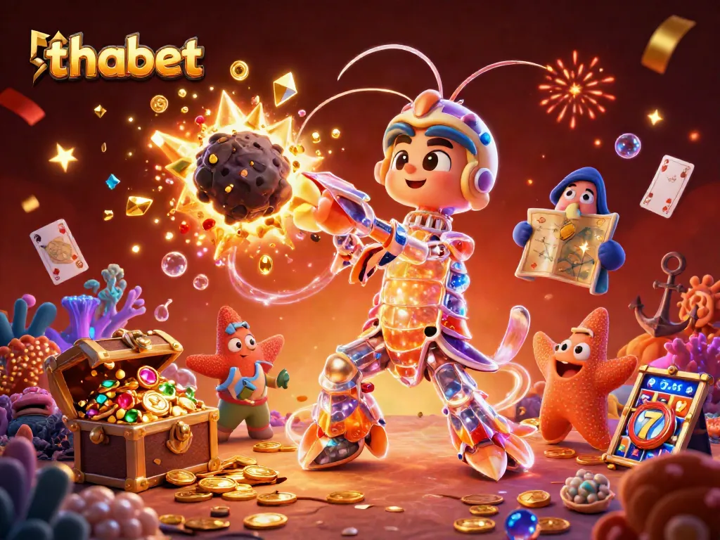 Experience gaming excitement with thabet's galactic samurai smashing through an asteroid filled with gems.